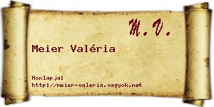 Meier Valéria névjegykártya